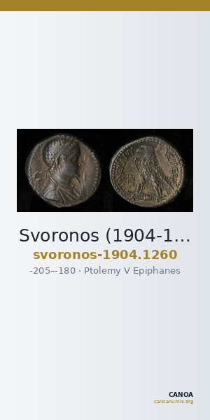 Svoronos (1904-1908) no. 1260 — CANOA