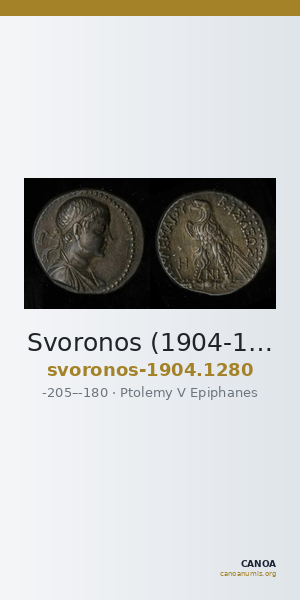 Svoronos (1904-1908) no. 1280 — CANOA