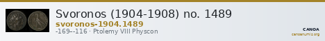 Svoronos (1904-1908) no. 1489 — CANOA