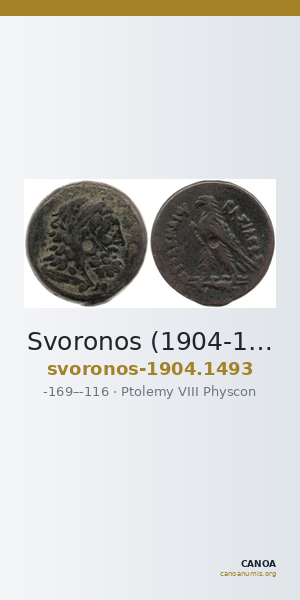 Svoronos (1904-1908) no. 1493 — CANOA