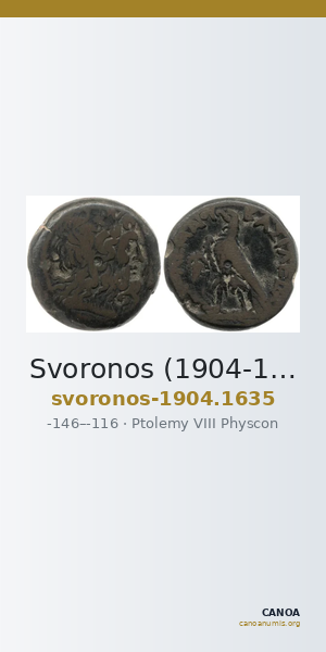 Svoronos (1904-1908) no. 1635 — CANOA