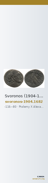 Svoronos (1904-1908) no. 1682 — CANOA