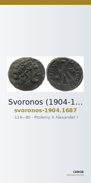 Svoronos (1904-1908) no. 1687 — CANOA