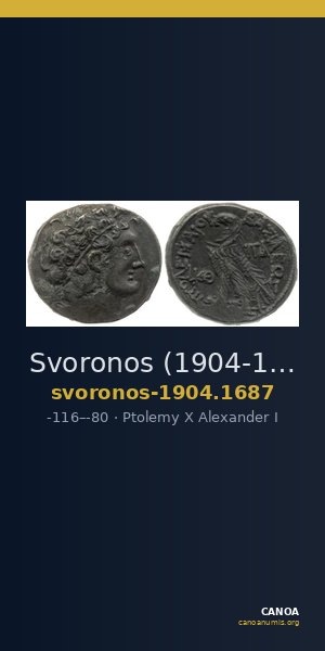 Svoronos (1904-1908) no. 1687 — CANOA