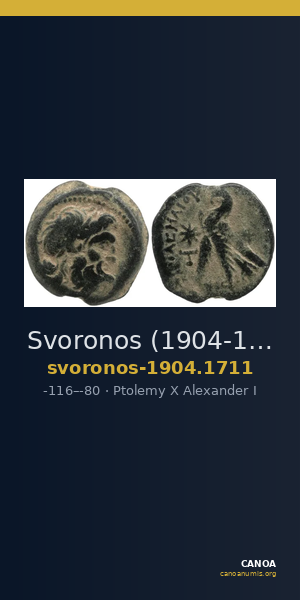 Svoronos (1904-1908) no. 1711 — CANOA
