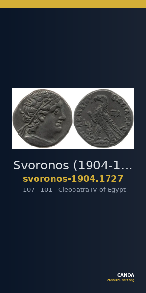 Svoronos (1904-1908) no. 1727 — CANOA