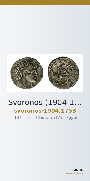 Svoronos (1904-1908) no. 1753 — CANOA