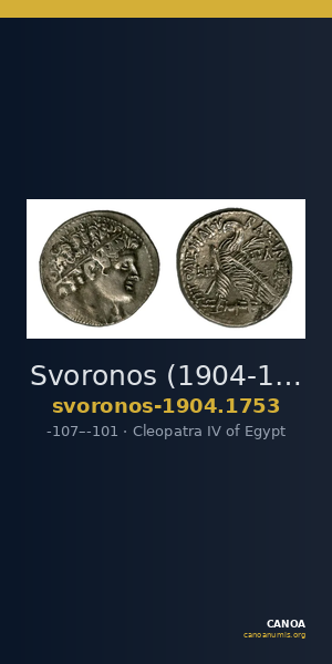 Svoronos (1904-1908) no. 1753 — CANOA