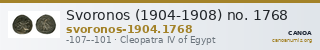 Svoronos (1904-1908) no. 1768 — CANOA