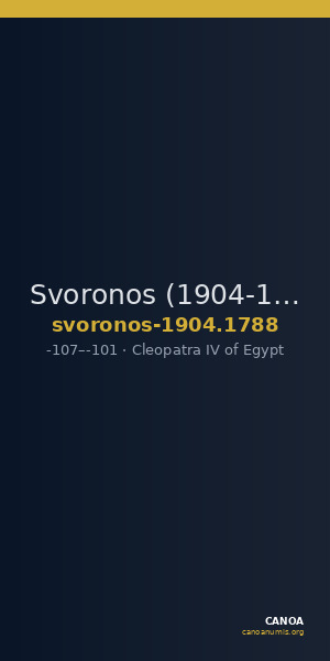 Svoronos (1904-1908) no. 1788 — CANOA
