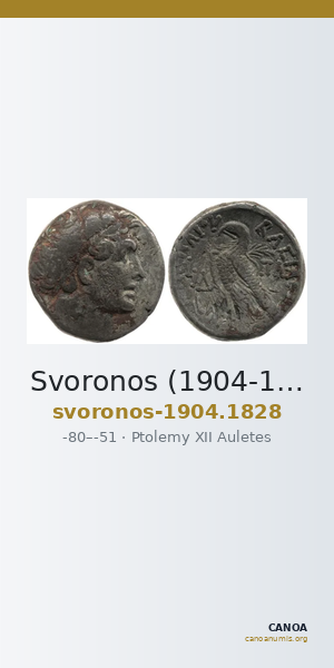 Svoronos (1904-1908) no. 1828 — CANOA