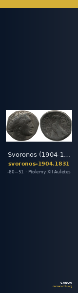 Svoronos (1904-1908) no. 1831 — CANOA