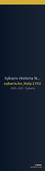 Sybaris Historia Numorum Italy 1732 — CANOA