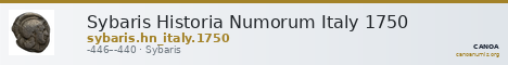 Sybaris Historia Numorum Italy 1750 — CANOA