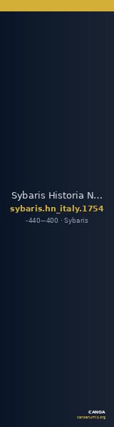 Sybaris Historia Numorum Italy 1754 — CANOA