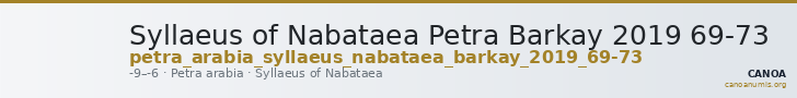 Syllaeus of Nabataea Petra Barkay 2019 69-73 — CANOA