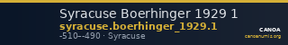 Syracuse Boerhinger 1929 1 — CANOA