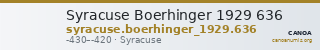 Syracuse Boerhinger 1929 636 — CANOA