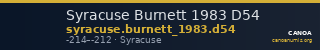 Syracuse Burnett 1983 D54 — CANOA