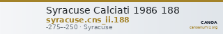 Syracuse Calciati 1986 188 — CANOA