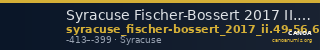 Syracuse Fischer-Bossert 2017 II. 49-56, 60-65, 67-77 — CANOA