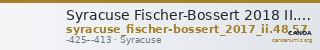 Syracuse Fischer-Bossert 2018 II. 48, 57 — CANOA