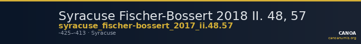 Syracuse Fischer-Bossert 2018 II. 48, 57 — CANOA