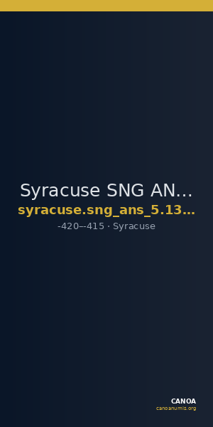 Syracuse SNG ANS 1373 — CANOA