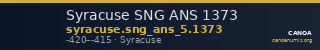 Syracuse SNG ANS 1373 — CANOA