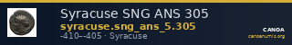 Syracuse SNG ANS 305 — CANOA