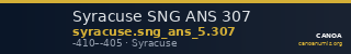 Syracuse SNG ANS 307 — CANOA