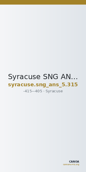 Syracuse SNG ANS 315 — CANOA
