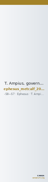 T. Ampius, governor of Asia Ephesus Metcalf 2017 II — CANOA