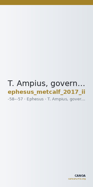 T. Ampius, governor of Asia Ephesus Metcalf 2017 II — CANOA
