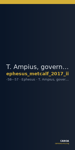 T. Ampius, governor of Asia Ephesus Metcalf 2017 II — CANOA