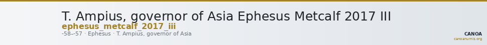 T. Ampius, governor of Asia Ephesus Metcalf 2017 III — CANOA