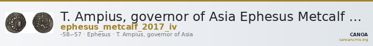 T. Ampius, governor of Asia Ephesus Metcalf 2017 IV — CANOA