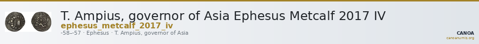 T. Ampius, governor of Asia Ephesus Metcalf 2017 IV — CANOA