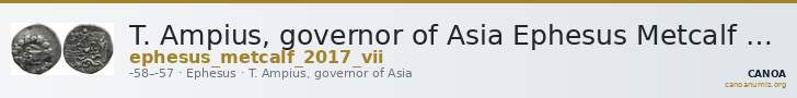 T. Ampius, governor of Asia Ephesus Metcalf 2017 VII — CANOA