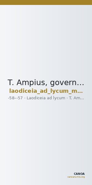 T. Ampius, governor of Asia Laodiceia ad Lycum Metcalf 2017 I — CANOA