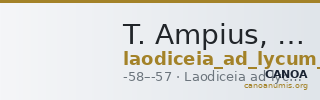 T. Ampius, governor of Asia Laodiceia ad Lycum Metcalf 2017 I — CANOA
