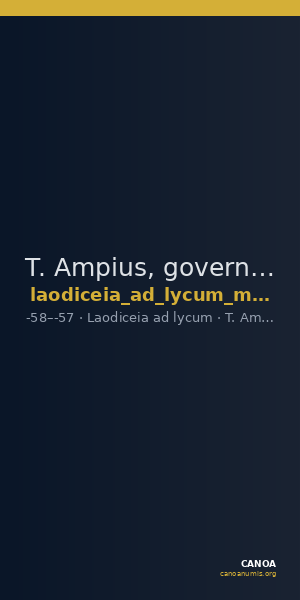 T. Ampius, governor of Asia Laodiceia ad Lycum Metcalf 2017 II — CANOA