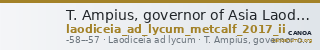 T. Ampius, governor of Asia Laodiceia ad Lycum Metcalf 2017 II — CANOA