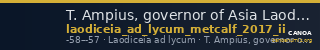 T. Ampius, governor of Asia Laodiceia ad Lycum Metcalf 2017 II — CANOA