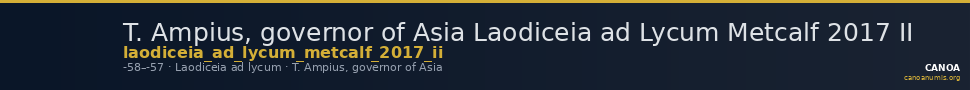 T. Ampius, governor of Asia Laodiceia ad Lycum Metcalf 2017 II — CANOA