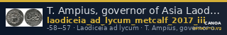 T. Ampius, governor of Asia Laodiceia ad Lycum Metcalf 2017 III — CANOA