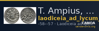 T. Ampius, governor of Asia Laodiceia ad Lycum Metcalf 2017 IV — CANOA