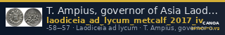 T. Ampius, governor of Asia Laodiceia ad Lycum Metcalf 2017 IV — CANOA