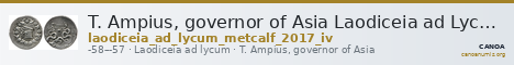 T. Ampius, governor of Asia Laodiceia ad Lycum Metcalf 2017 IV — CANOA