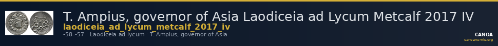 T. Ampius, governor of Asia Laodiceia ad Lycum Metcalf 2017 IV — CANOA
